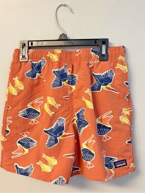 Patagonia Orange kids baggies shorts 5 inch lined NWT large pelican fish
